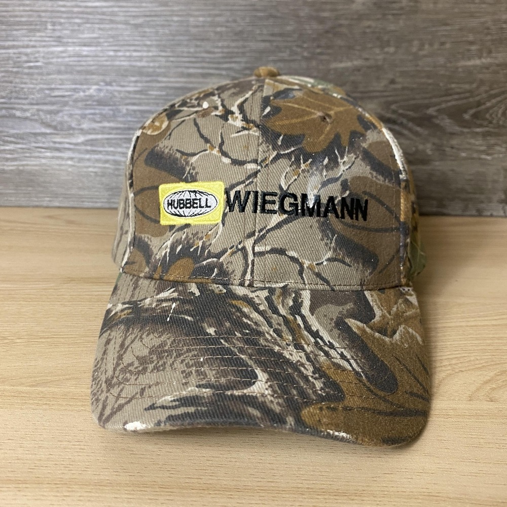 Hubbell Wiegmann Hat Cap Strap Back Camouflage Camo Embroidered Promo Mens